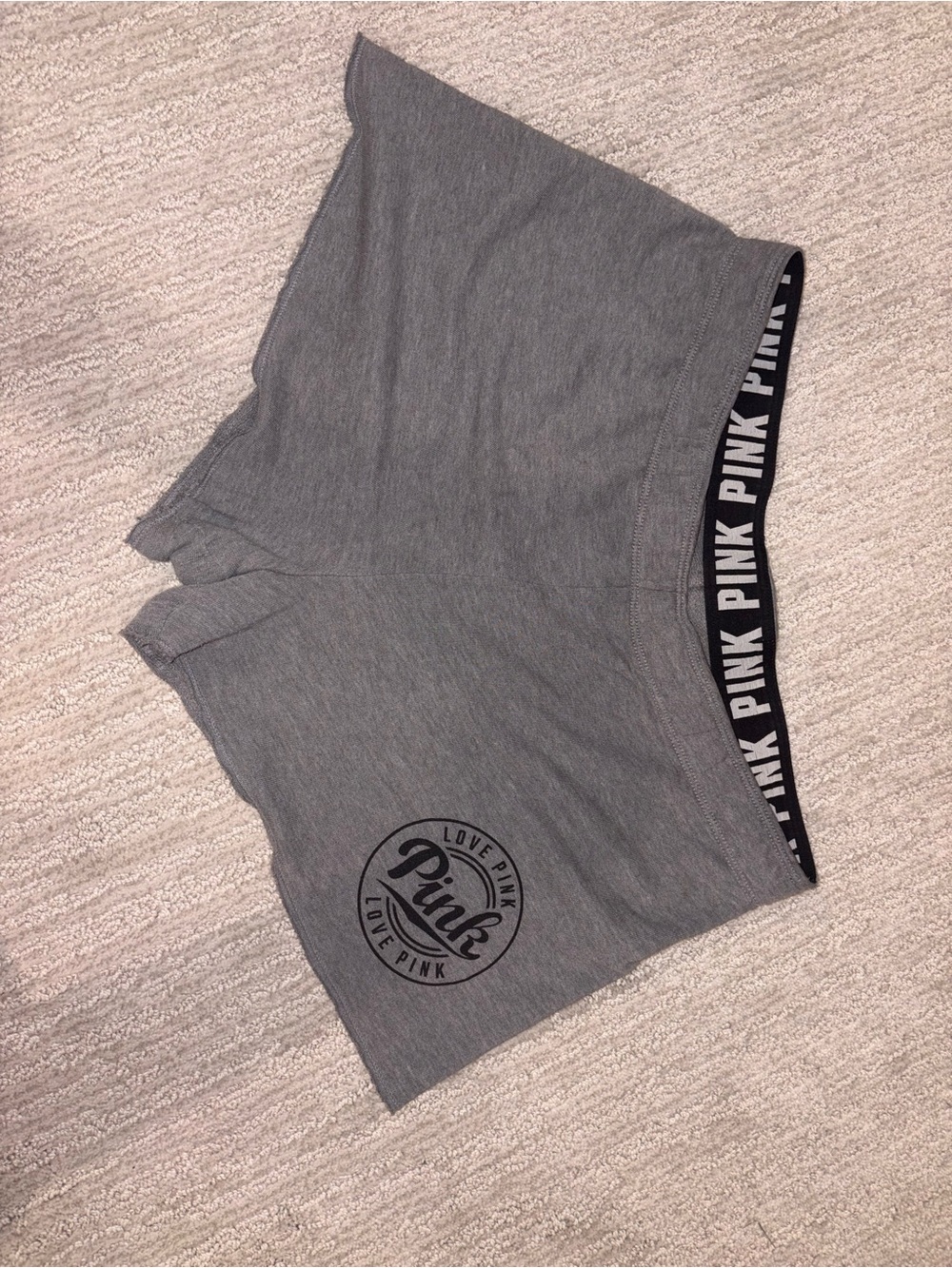 Victoria's Secret PINK Gray Logo Athletic Shorts